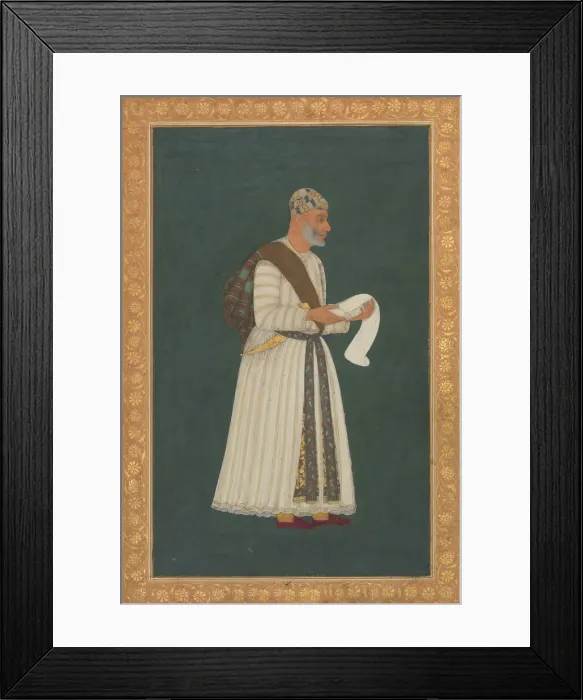 Framed Print : Portrait of Mulla Muhammad Khan Vali of Bijapur, Folio from the Shah Jahan Album Framed Print : Portrait of Mulla Muhammad Khan Vali of Bijapur, Folio from the Shah Jahan Album