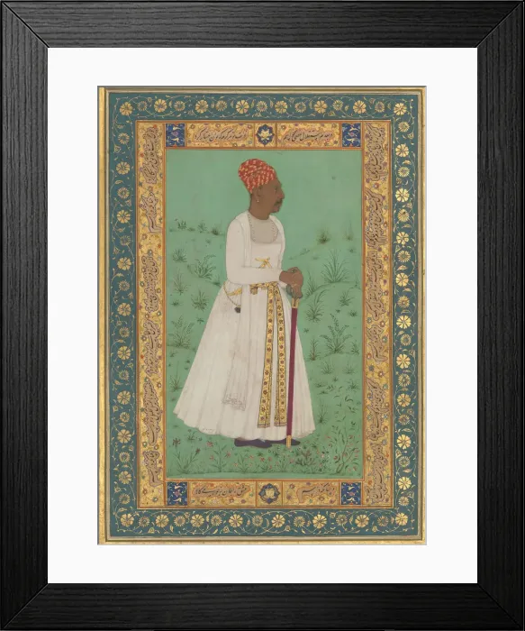 Framed Print : Portrait of Jadun Rai Deccani, Folio from the Shah Jahan Album, recto: ca Framed Print : Portrait of Jadun Rai Deccani, Folio from the Shah Jahan Album, recto: ca