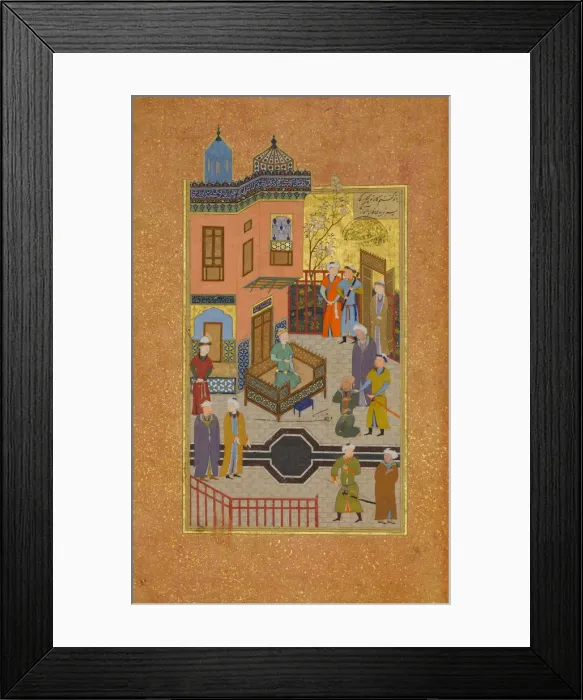 Framed Print : The Beggar who Professed his Love for a Prince, Folio 28r from a Mantiq al-tair... A.H Framed Print : The Beggar who Professed his Love for a Prince, Folio 28r from a Mantiq al-tair... A.H
