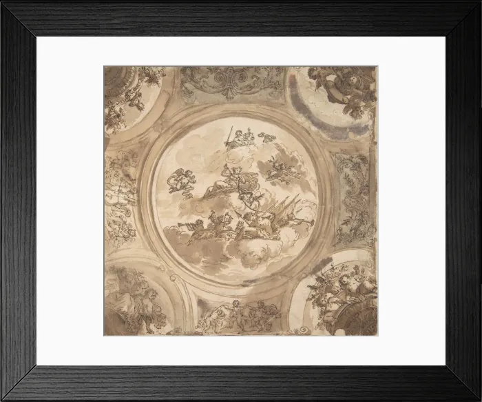Framed Print : Ceiling Design with an Allegory of Victory, n. d Creator: Daniel Marot Framed Print : Ceiling Design with an Allegory of Victory, n. d Creator: Daniel Marot