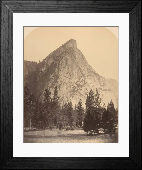 Framed Print : Three Brothers, Front View, 4480 Feet, 1861. Creator: Carleton Emmons Watkins Framed Print : Three Brothers, Front View, 4480 Feet, 1861. Creator: Carleton Emmons Watkins