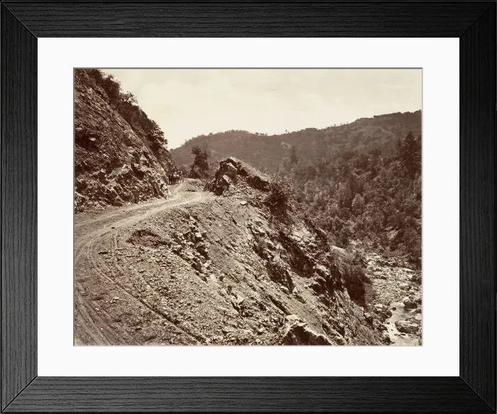 Framed Print : Sulphur Creek and Flume-road to Geysers, 1868-70, printed ca. 1876 Framed Print : Sulphur Creek and Flume-road to Geysers, 1868-70, printed ca. 1876