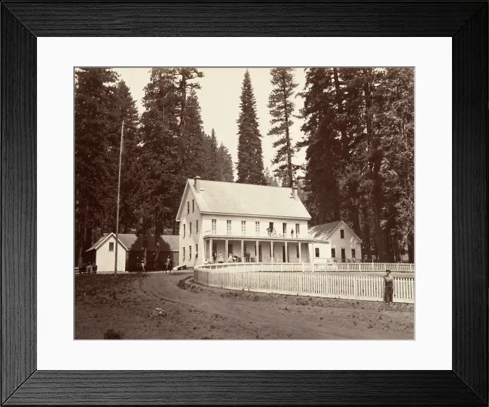 Framed Print : Mammoth Grove Hotel, ca. 1872, printed ca. 1876. Creator: Carleton Emmons Watkins Framed Print : Mammoth Grove Hotel, ca. 1872, printed ca. 1876. Creator: Carleton Emmons Watkins