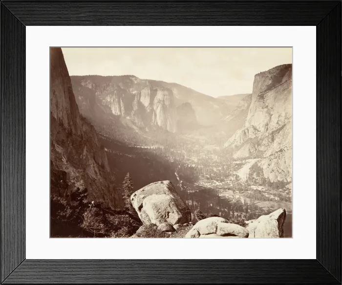 Framed Print : Yosemite Valley from Union Point, ca. 1872, printed ca. 1876 Framed Print : Yosemite Valley from Union Point, ca. 1872, printed ca. 1876