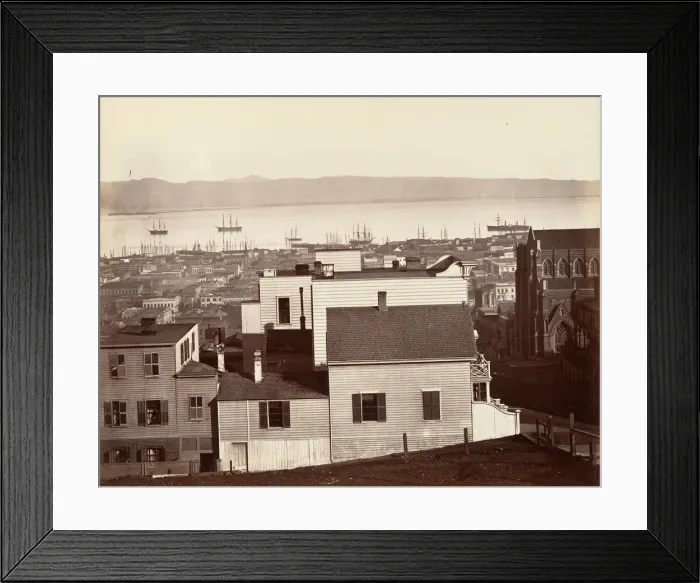 Framed Print : San Francisco, from California and Powell Streets, 1864, printed ca. 1876 Framed Print : San Francisco, from California and Powell Streets, 1864, printed ca. 1876