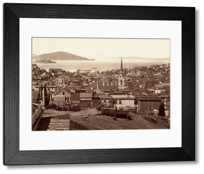Framed Print : San Francisco, from California and Powell Street, 1864, printed ca. 1876 Framed Print : San Francisco, from California and Powell Street, 1864, printed ca. 1876