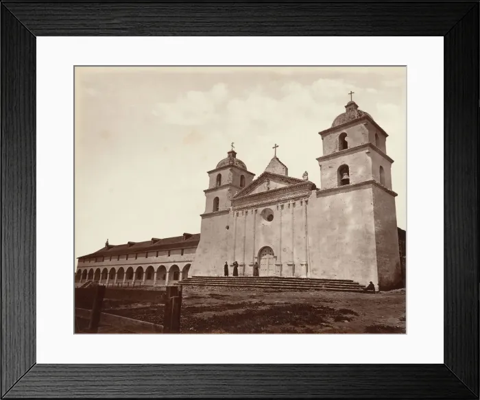 Framed Print : Old Mission Church, Santa Barbara, 1876, printed ca. 1876 Framed Print : Old Mission Church, Santa Barbara, 1876, printed ca. 1876
