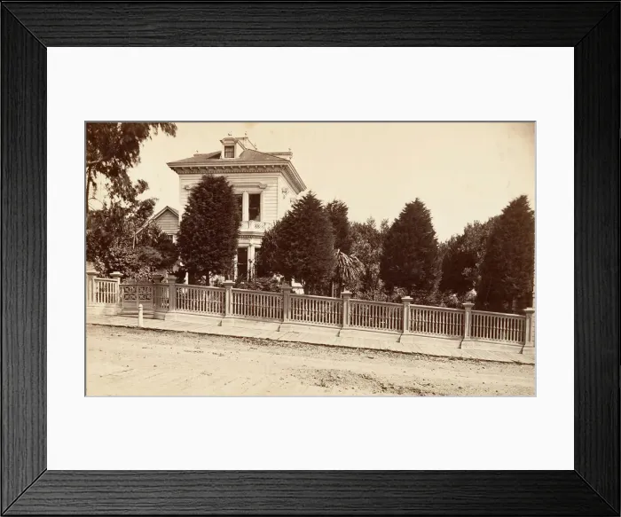 Framed Print : Residence of Charles Bernard. 312 Oak Street, San Francisco, California, ca. 1876
