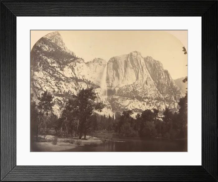 Framed Print : Yosemite Falls, River View, 2637 Feet, 1861. Creator: Carleton Emmons Watkins Framed Print : Yosemite Falls, River View, 2637 Feet, 1861. Creator: Carleton Emmons Watkins