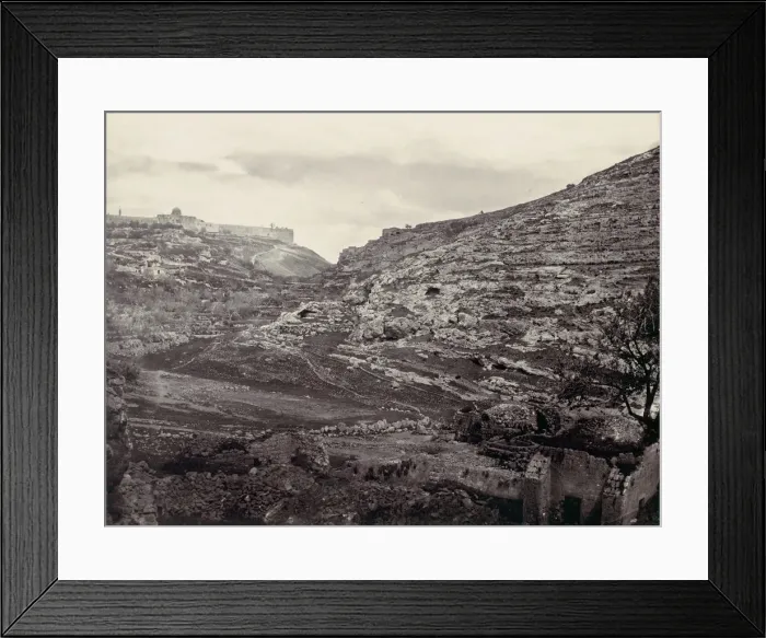 Framed Print : Mount Moriah, Jerusalem, from the Well of En Rogel, ca. 1857. Creator: Francis Frith Framed Print : Mount Moriah, Jerusalem, from the Well of En Rogel, ca. 1857. Creator: Francis Frith