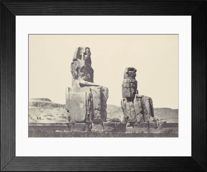 Framed Print : The Statues of Memnon. Plain of Thebes, 1857. Creator: Francis Frith Framed Print : The Statues of Memnon. Plain of Thebes, 1857. Creator: Francis Frith