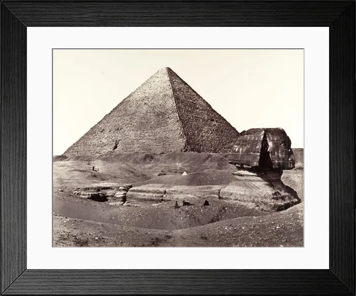 Framed Print : The Great Pyramid and The Great Sphinx, 1858. Creator: Francis Frith Framed Print : The Great Pyramid and The Great Sphinx, 1858. Creator: Francis Frith