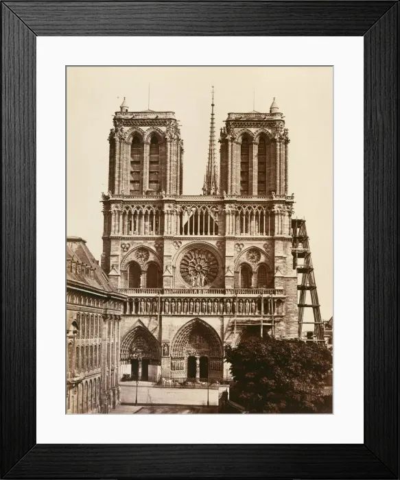 Framed Print : Notre-Dame (facade), 1860s. Creator: Edouard Baldus Framed Print : Notre-Dame (facade), 1860s. Creator: Edouard Baldus