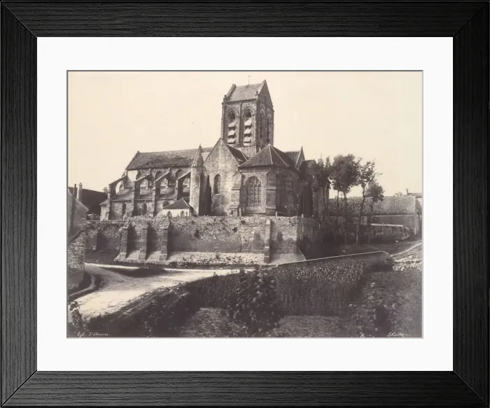 Framed Print : Eglise d Auvers, 1855, printed 1855-57. Creator: Edouard Baldus Framed Print : Eglise d Auvers, 1855, printed 1855-57. Creator: Edouard Baldus