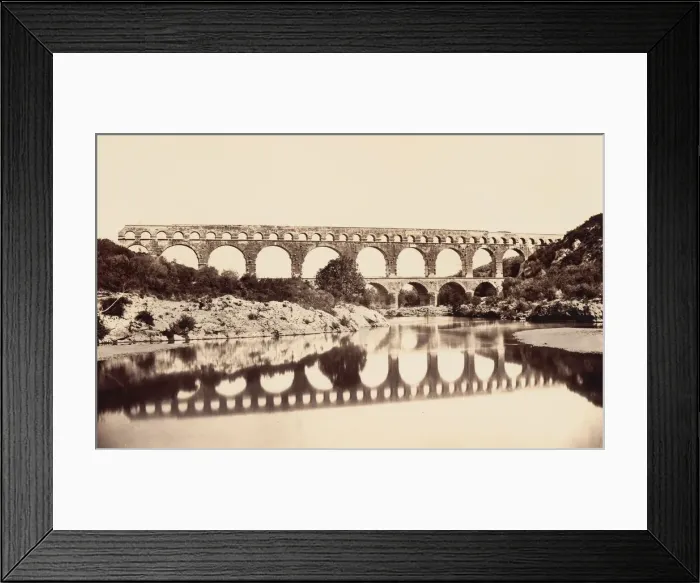 Framed Print : Pont du Gard, ca. 1861. Creator: Edouard Baldus Framed Print : Pont du Gard, ca. 1861. Creator: Edouard Baldus