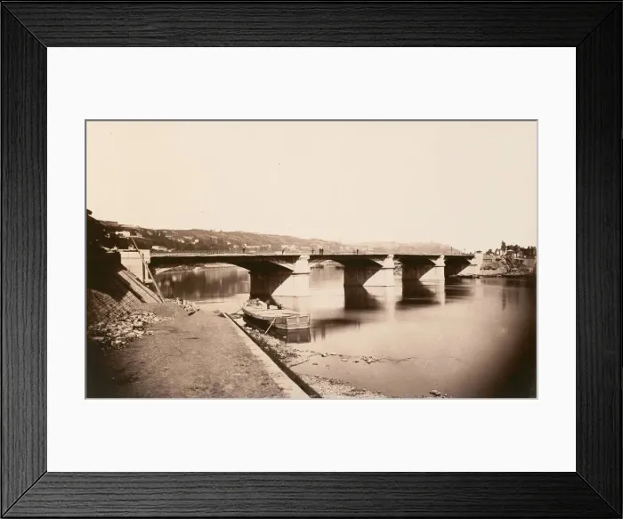 Framed Print : Pont de la Mulatiere, ca. 1861. Creator: Edouard Baldus