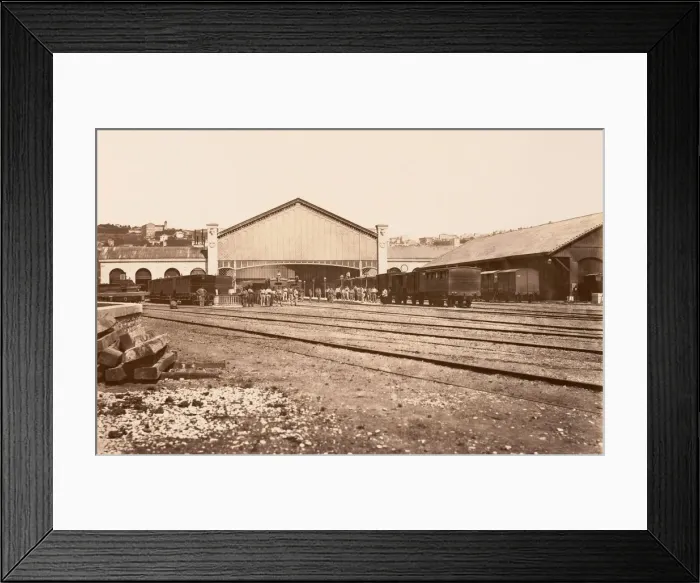 Framed Print : Lyon, Gare de Perrache, ca. 1861. Creator: Edouard Baldus Framed Print : Lyon, Gare de Perrache, ca. 1861. Creator: Edouard Baldus
