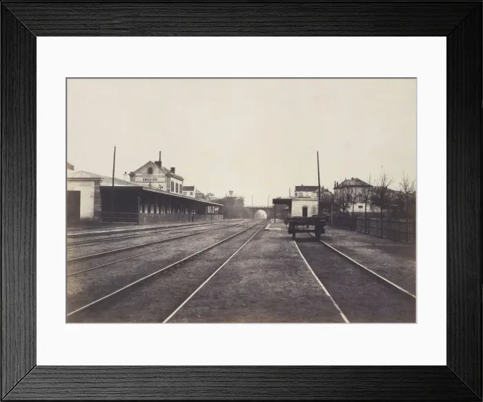 Framed Print : Gare d Enghien, 1855. Creator: Edouard Baldus Framed Print : Gare d Enghien, 1855. Creator: Edouard Baldus