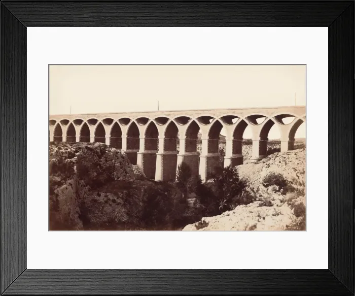 Framed Print : Viaduc de St. Chamas, before 1859. Creator: Edouard Baldus Framed Print : Viaduc de St. Chamas, before 1859. Creator: Edouard Baldus
