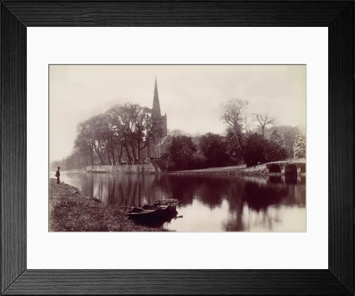 Framed Print : Stradford-on-Avon Church, from the Avon, 1870s. Creator: Francis Bedford Framed Print : Stradford-on-Avon Church, from the Avon, 1870s. Creator: Francis Bedford