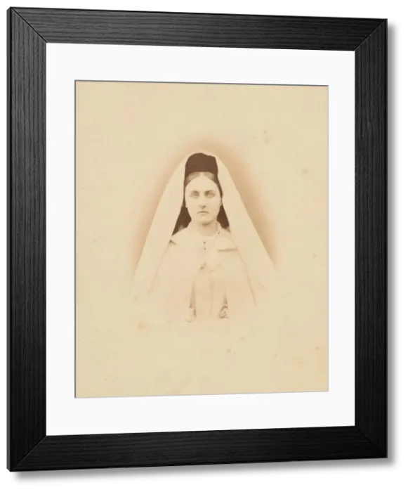 Framed Print : Nonne blanche (tete), 1860s. Creator: Pierre-Louis Pierson Framed Print : Nonne blanche (tete), 1860s. Creator: Pierre-Louis Pierson