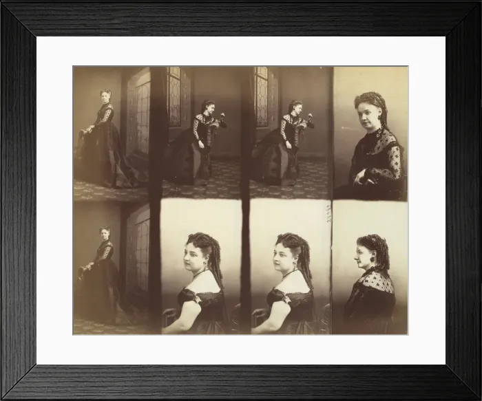 Framed Print : Amelie and Elise Gitteri, 1866. Creator: Andre-Adolphe-Eugene Disderi Framed Print : Amelie and Elise Gitteri, 1866. Creator: Andre-Adolphe-Eugene Disderi