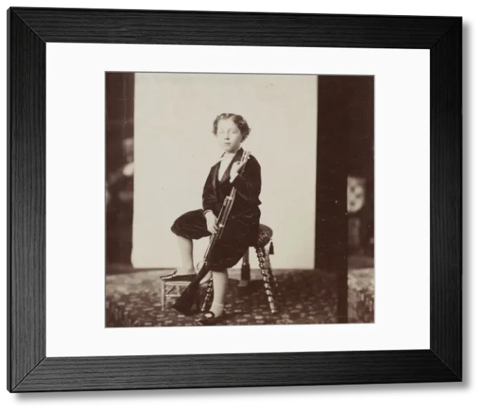 Framed Print : [Imperial Prince with Gun], 1865-66. Creator: Andre-Adolphe-Eugene Disderi