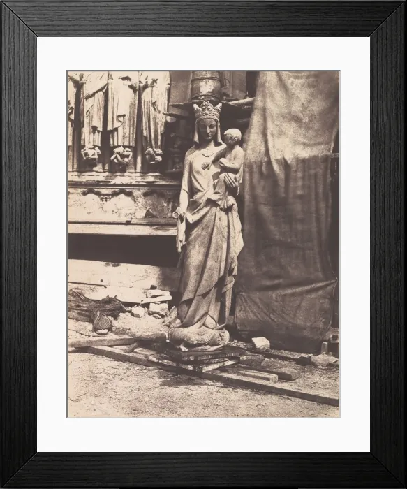 Framed Print : [Sculpture of Virgin and Child, Notre Dame, Paris], 1853-1854. Creator: Auguste Mestral