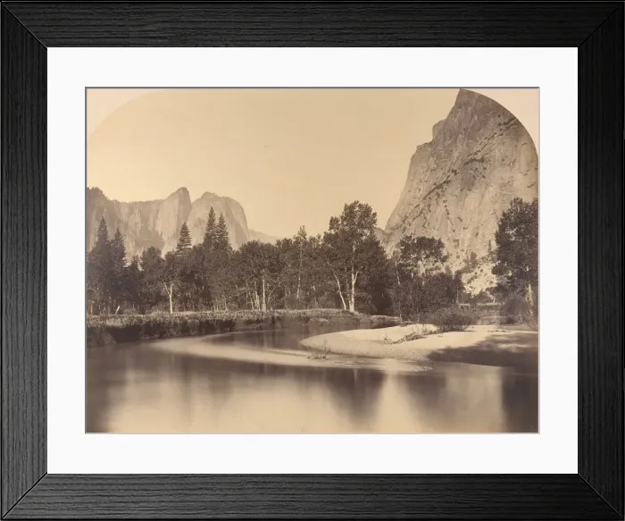 Framed Print : River View, Down the Valley, Cathedral Rock on Left, 1861, Yosemite Framed Print : River View, Down the Valley, Cathedral Rock on Left, 1861, Yosemite
