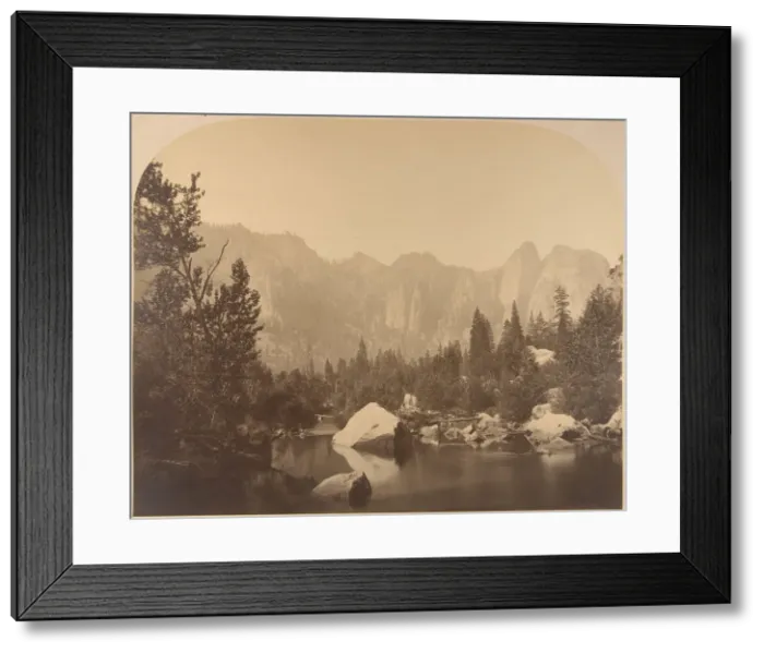 Framed Print : Cathedral Rock, Down the Valley, 1861. Creator: Carleton Emmons Watkins Framed Print : Cathedral Rock, Down the Valley, 1861. Creator: Carleton Emmons Watkins