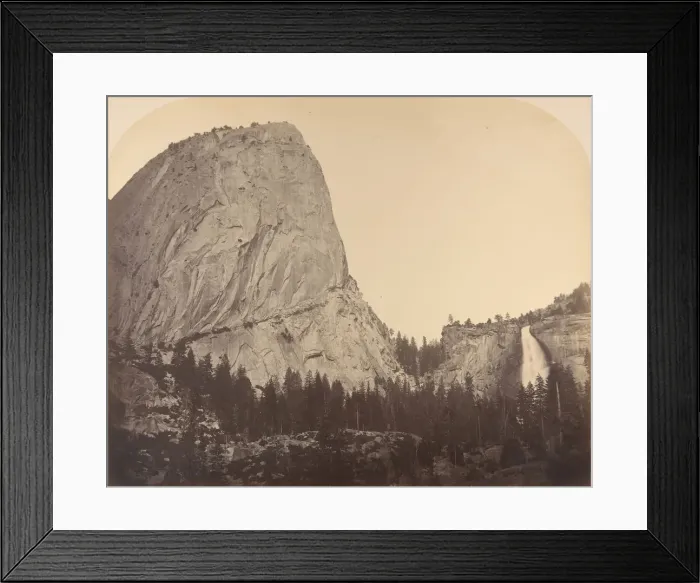 Framed Print : Mt. Broderick and Nevada Fall. Fall = 700 ft. 1861, Yosemite Framed Print : Mt. Broderick and Nevada Fall. Fall = 700 ft. 1861, Yosemite