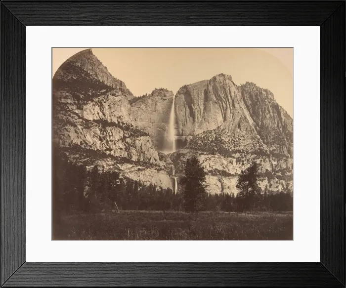 Framed Print : 2637 Ft. Yosemite Fall, Front View, 1861. Creator: Carleton Emmons Watkins Framed Print : 2637 Ft. Yosemite Fall, Front View, 1861. Creator: Carleton Emmons Watkins