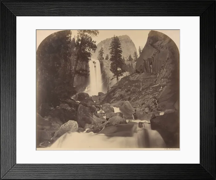 Framed Print : Mt. Broderick in Distant Centre, Piroyac, Falling Chrystals, Vernal Fall, 1861 Framed Print : Mt. Broderick in Distant Centre, Piroyac, Falling Chrystals, Vernal Fall, 1861