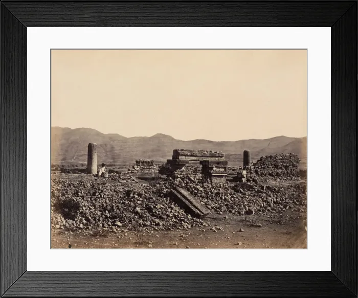 Framed Print : Second Palace at Mitla, Mexico. February 1860. Creator: Desire Charnay