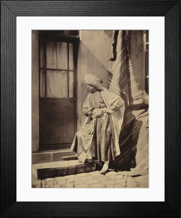 Framed Print : [Self-Portrait in Eastern Costume], 1855-60. Creator: Charles Negre