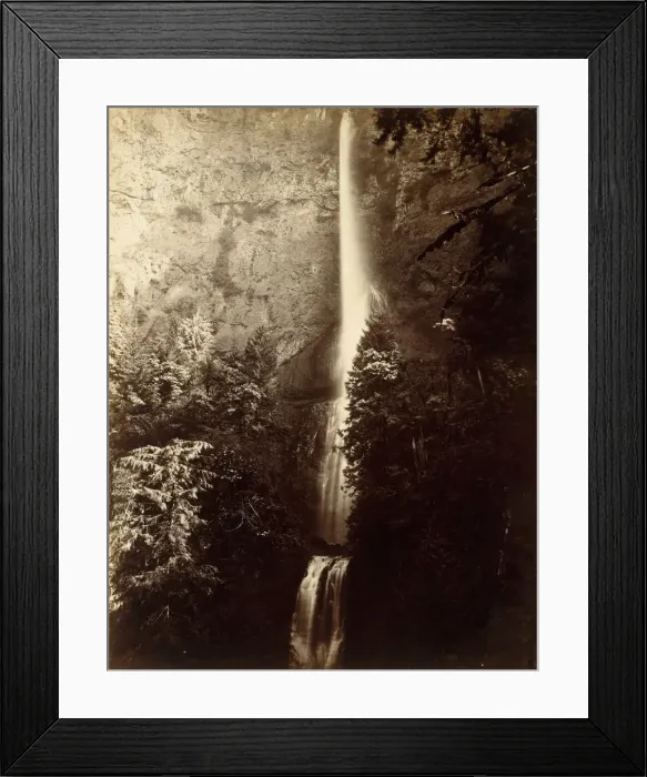 Framed Print : Multnomah Falls Cascade, Columbia River, 1867. Creator: Carleton Emmons Watkins Framed Print : Multnomah Falls Cascade, Columbia River, 1867. Creator: Carleton Emmons Watkins