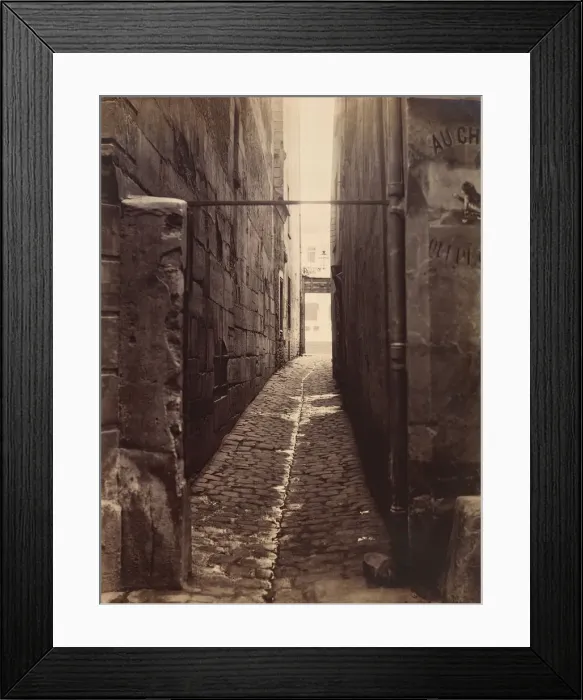 Framed Print : Rue du Chat-qui-Peche (from the Rue de la Huchette), ca. 1868 Framed Print : Rue du Chat-qui-Peche (from the Rue de la Huchette), ca. 1868