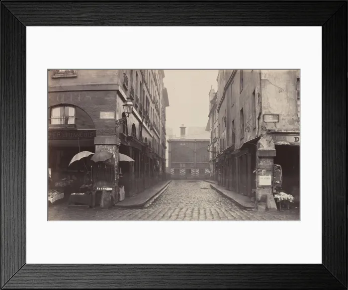Framed Print : Rue du Contrat-Social, de la rue de la Tonnellerie, 1864-1865. Creator: Charles Marville Framed Print : Rue du Contrat-Social, de la rue de la Tonnellerie, 1864-1865. Creator: Charles Marville