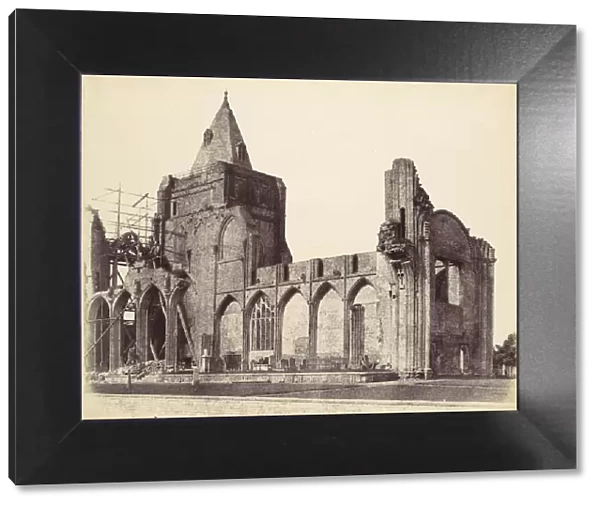 Crowland Abbey, the West Front Under Repair, 1860. Creator: Alfred Capel-Cure