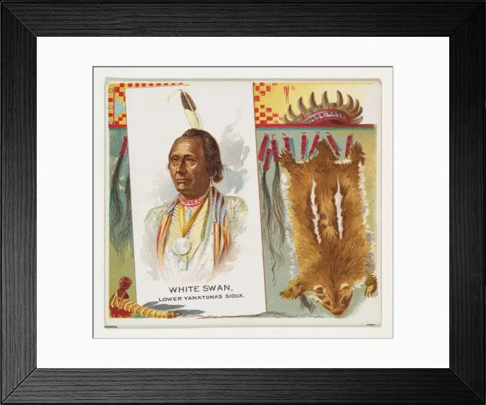 Framed Print : White Swan, Lower Yanktonas Sioux, from the American Indian Chiefs series (N36 Framed Print : White Swan, Lower Yanktonas Sioux, from the American Indian Chiefs series (N36