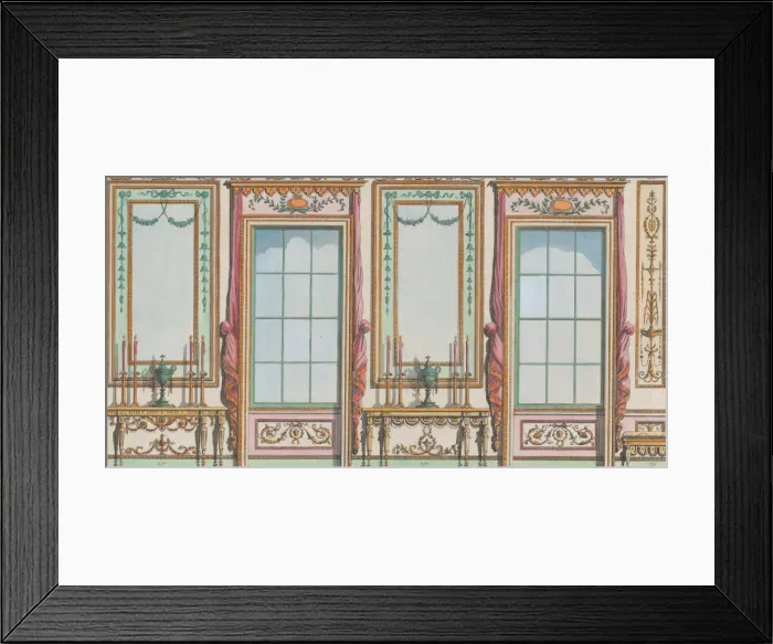 Framed Print : Interior Ornamented Wall with Windows and Pier-Glasses, nos. 267-273 Framed Print : Interior Ornamented Wall with Windows and Pier-Glasses, nos. 267-273