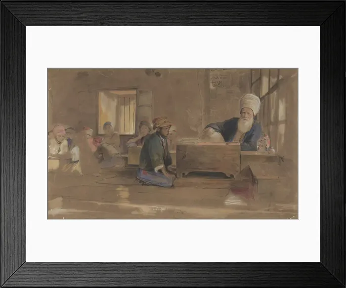 Framed Print : Arab School, 1841-51. Creator: John Frederick Lewis Framed Print : Arab School, 1841-51. Creator: John Frederick Lewis
