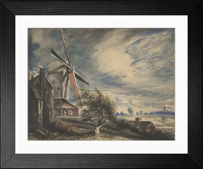 Framed Print : A Mill Near Colchester, 1833. Creator: John Constable Framed Print : A Mill Near Colchester, 1833. Creator: John Constable
