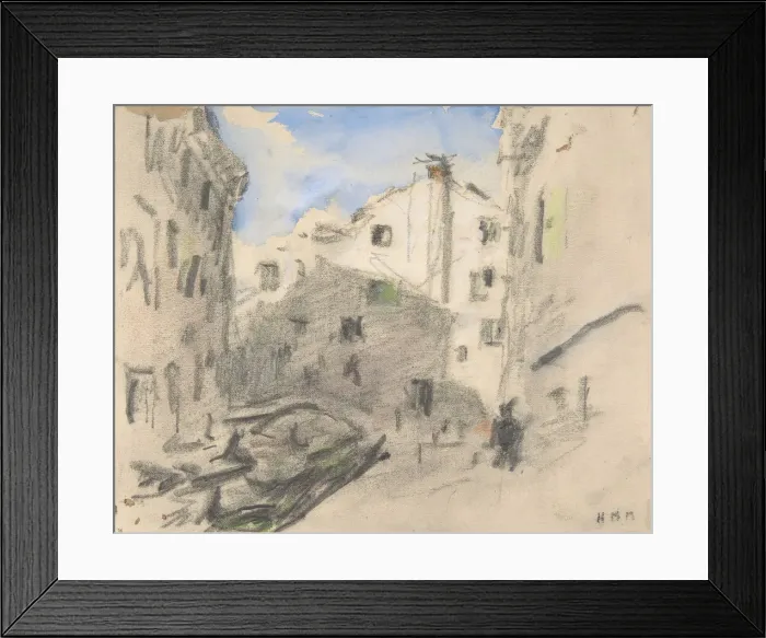 Framed Print : Venetian Street Scene, 19th century. Creator: Hercules Brabazon Brabazon Framed Print : Venetian Street Scene, 19th century. Creator: Hercules Brabazon Brabazon