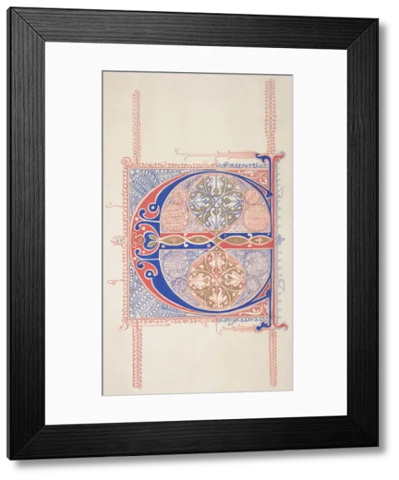 Framed Print : Illuminated Initial C, 1830-62. Creator: Freeman Gage Delamotte Framed Print : Illuminated Initial C, 1830-62. Creator: Freeman Gage Delamotte