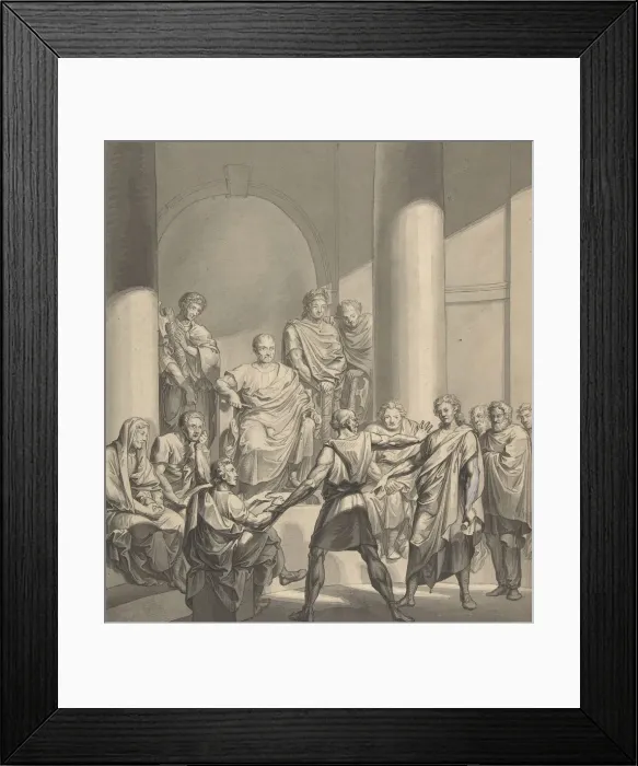 Framed Print : Assembly of Roman Figures, from Regulus, a play by Collin, 19th century Framed Print : Assembly of Roman Figures, from Regulus, a play by Collin, 19th century
