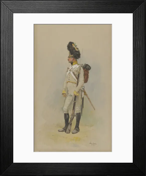 Framed Print : A Standing Grenadier of the Municipal Guard, 1891. Creator Framed Print : A Standing Grenadier of the Municipal Guard, 1891. Creator