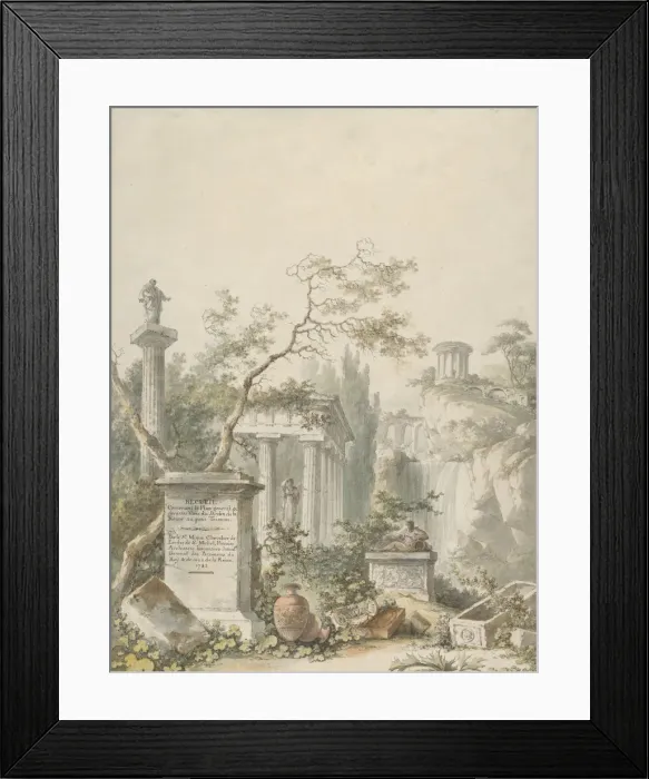 Framed Print : Design for a Frontispiece, 1782. Creator: Claude Louis Chatelet Framed Print : Design for a Frontispiece, 1782. Creator: Claude Louis Chatelet