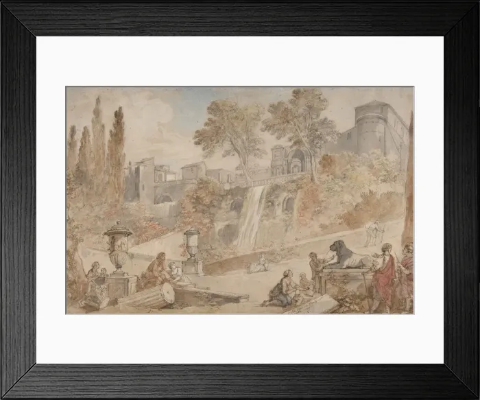 Framed Print : Gardens of the Villa d Este at Tivoli, 1760. Creator: Charles-Joseph Natoire Framed Print : Gardens of the Villa d Este at Tivoli, 1760. Creator: Charles-Joseph Natoire