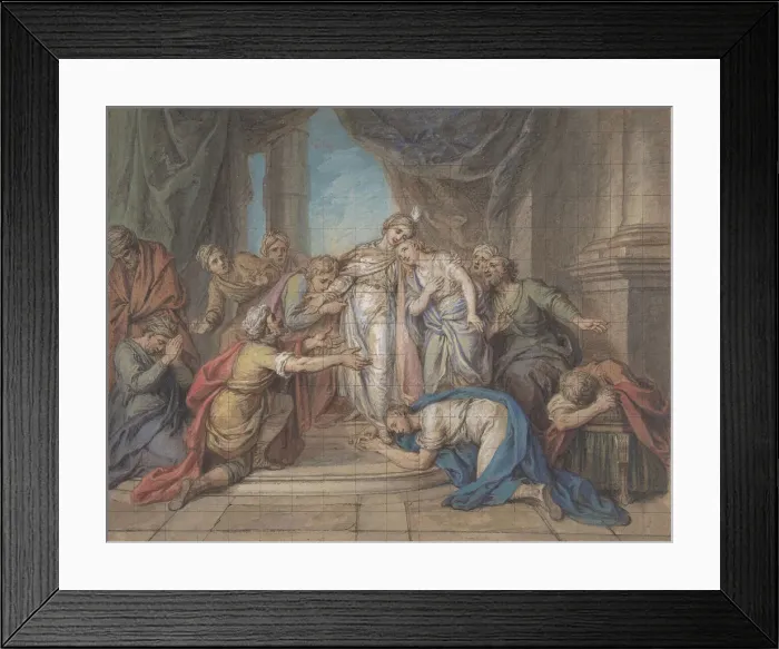 Framed Print : Joseph Recognized by his Brothers, 18th century. Creator: Charles-Antoine Coypel Framed Print : Joseph Recognized by his Brothers, 18th century. Creator: Charles-Antoine Coypel